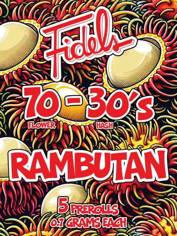 Fidel’s Rambutan 70/30 Pre‑Rolls – 5 Pack