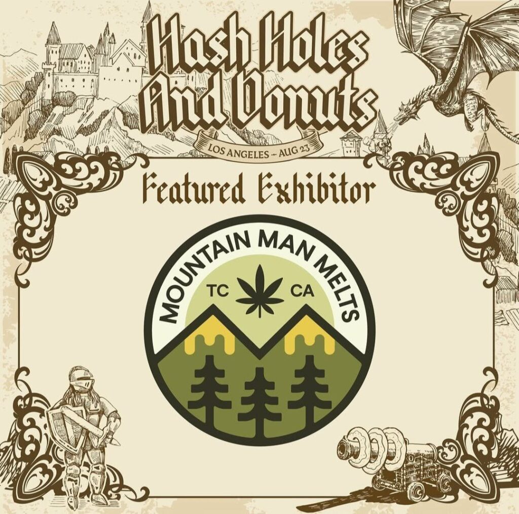 photo_5823283657291450561_y Mountain Man Melts hashhole and donut collab on branded packaging—rosin-rich, rugged, and crafted for high-altitude flavor seekers.